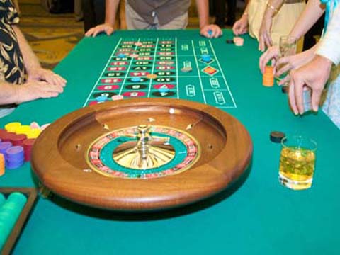 Casino night roulette tables