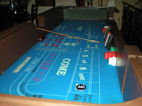 Craps tables at a casino fundraiser in Tucson